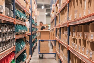 Operarios del depósito siguiendo un método de preparación de pedidos