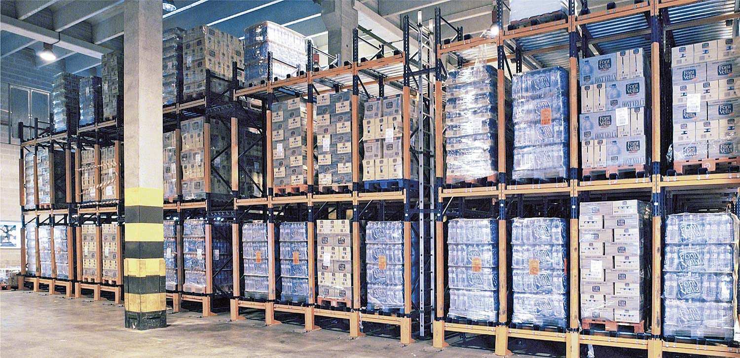 Depósito de racks dinámicos por gravedad del depósito de Fontvella