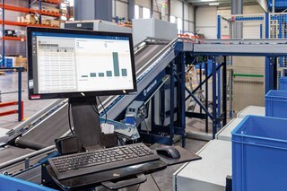 The ERP system contains the database to which the WMS is connected to manage flows in the warehouse The ERP system contains the database to which the WMS is connected to manage flows in the warehouse
