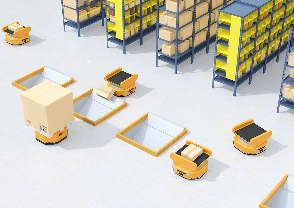 Los robots móviles pueden realizar tareas de clasificación de paquetes Los robots móviles pueden realizar tareas de clasificación de paquetes