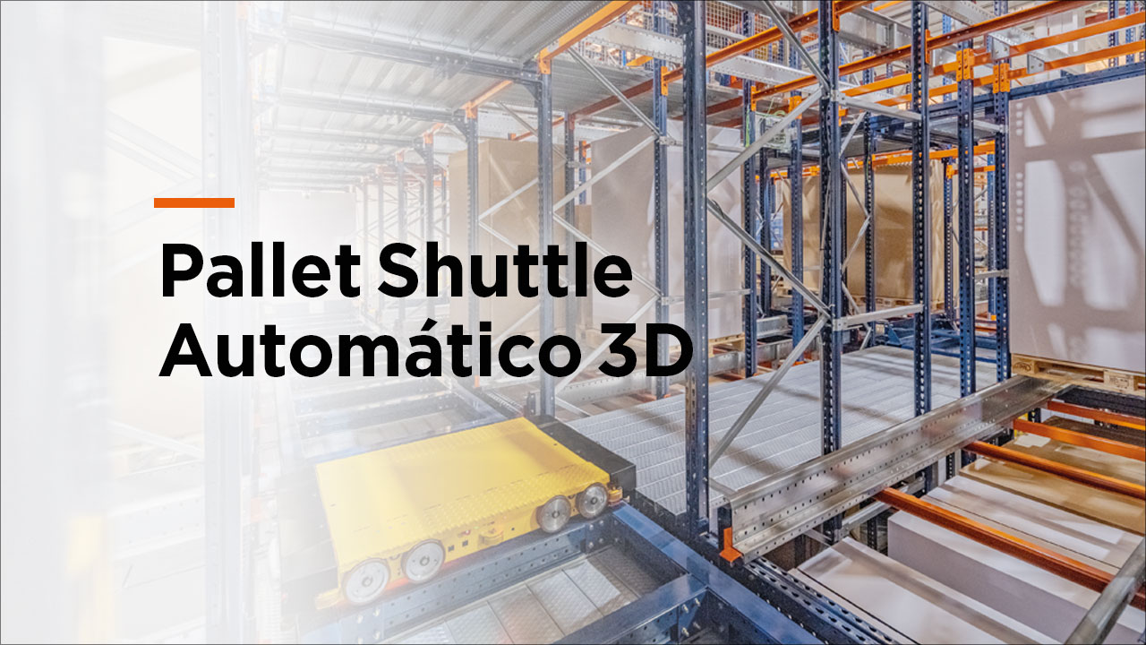 El Pallet Shuttle Automático 3D es una solución de almacenaje de alta densidad basada en un innovador carro eléctrico multidireccional