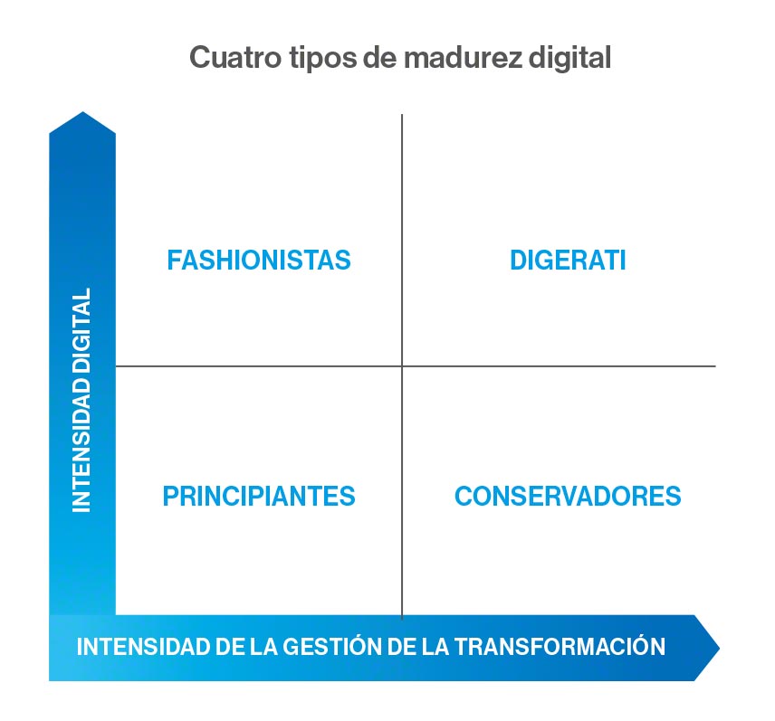 Cuatro tipos de madurez digital