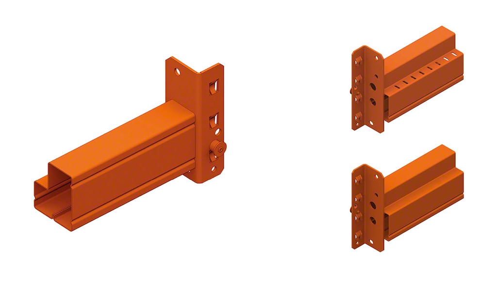 Largueros que permiten combinar la colocación de pallets con estantes
