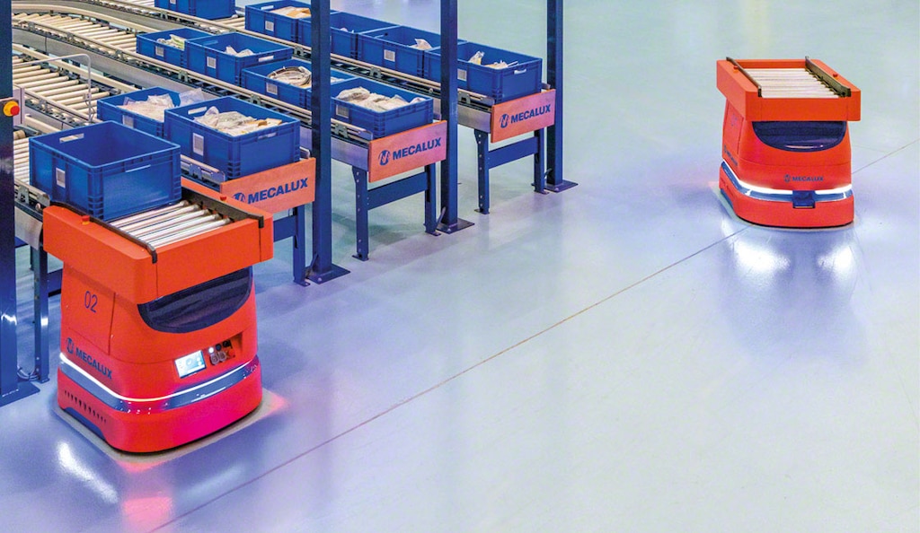 Capaces de generar mapas con SLAM, los AMR de Mecalux se adecuan perfectamente a los depósitos