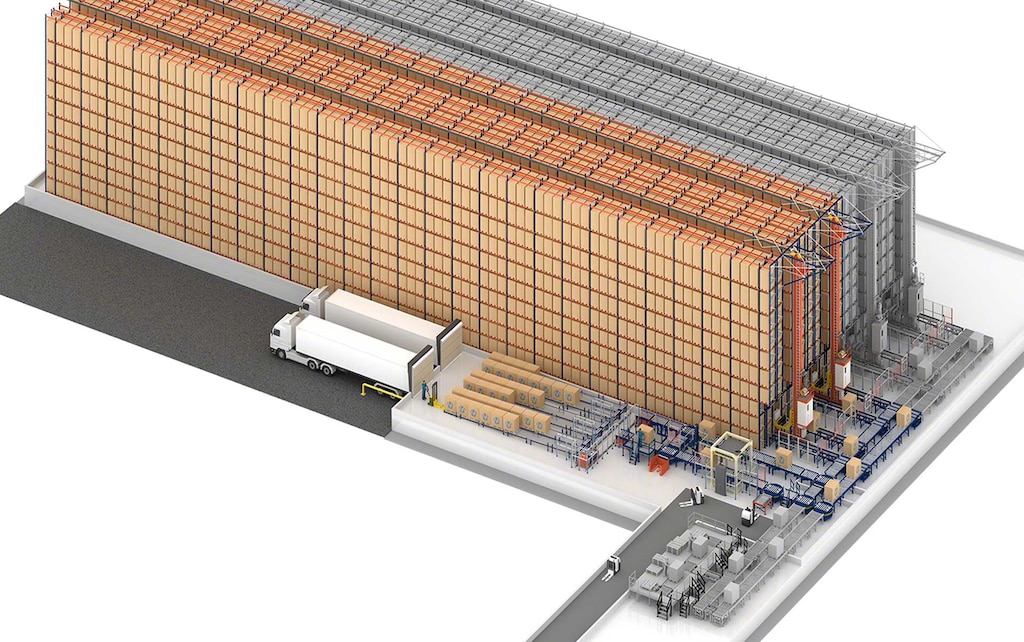 Depósito automático de Sabarot en Francia con capacidad para 6.376 pallets