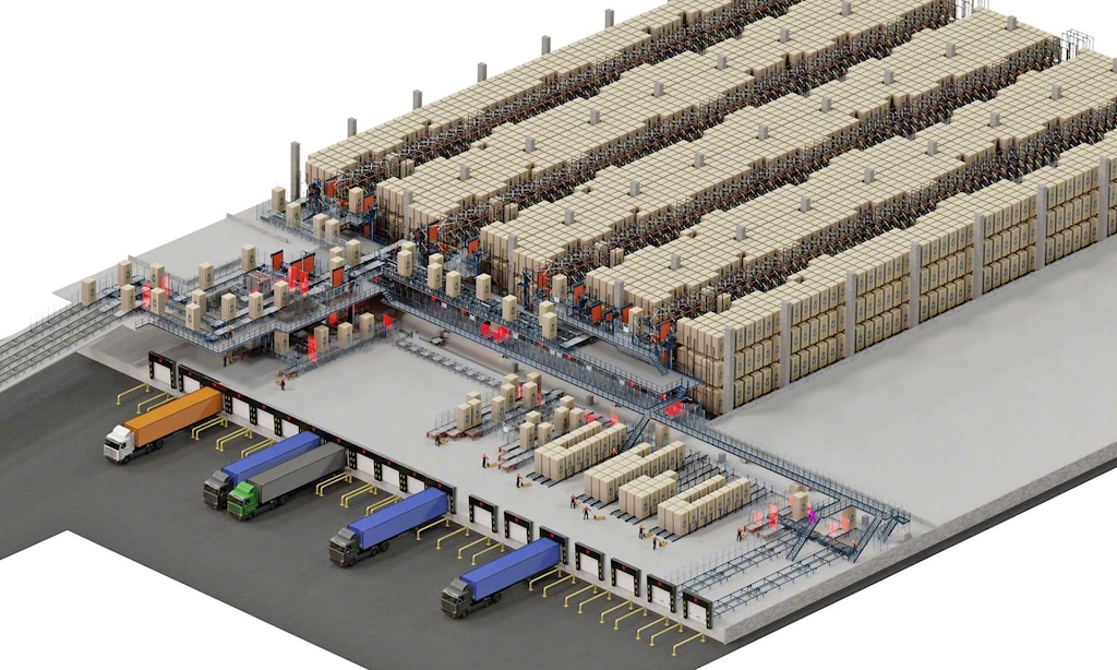 Depósito automatizado de Pepsico en su fábrica de papas fritas en Bélgica
