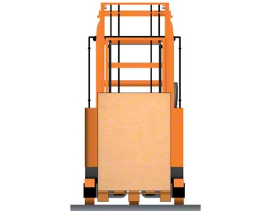 Autoelevador retráctil con la pallet dentro del chasis
