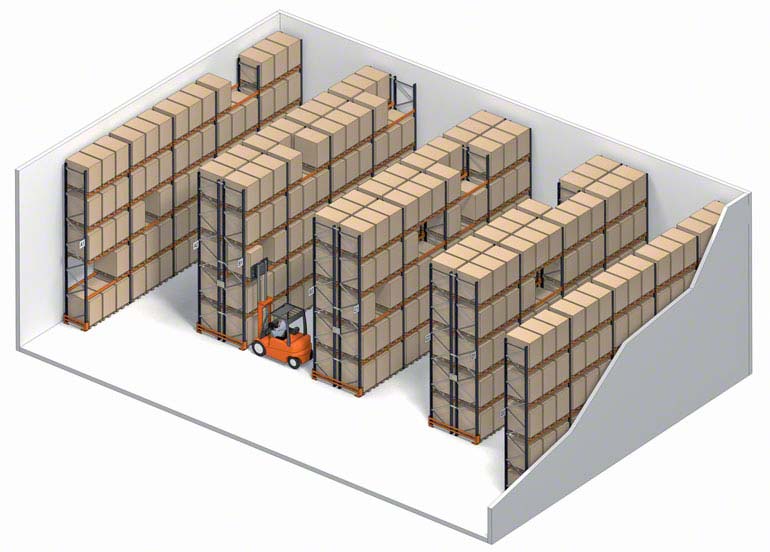 Sistema de almacenaje convencional con acceso directo al pallet